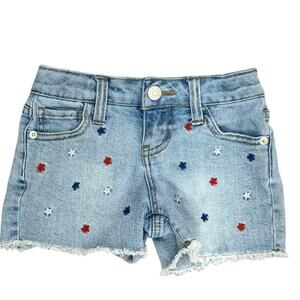 CAT & JACK Girls Denim Shorts with Stars Size XS 4/5